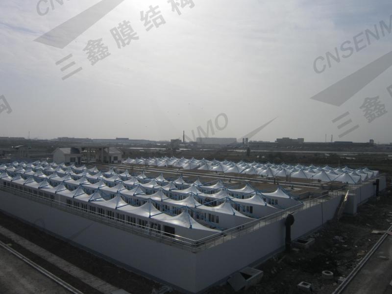 寧波鄞州污水廠(chǎng)反吊膜結(jié)構(gòu)工程