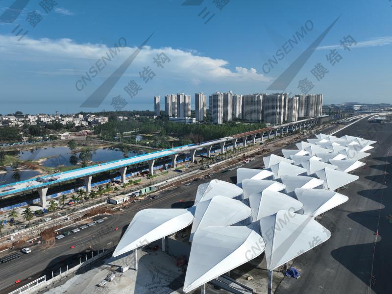  ?？谛潞８酆湍细邸岸€(xiàn)口岸”（貨運(yùn)）集中查驗(yàn)場(chǎng)所膜結(jié)構(gòu)項(xiàng)目完工了